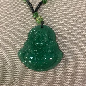 Green “Jade”Buddha necklace